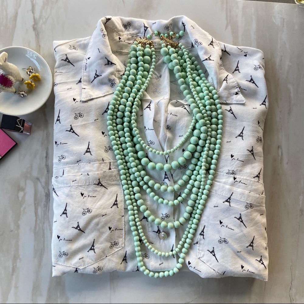 New! Mint beaded necklace - Picture 4 of 11